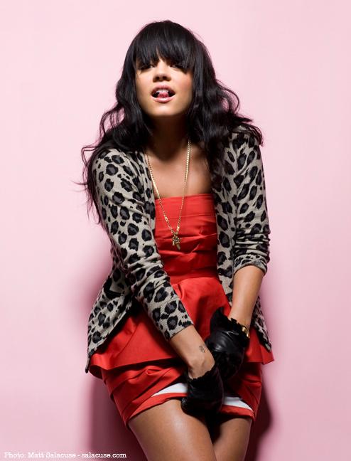  - lily-allen-tiger-print-top-and-red-dress